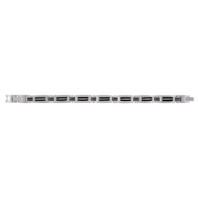 Léandre Steel & Black Cable Bracelet, 20 cm to 21.5 cm - Phebus