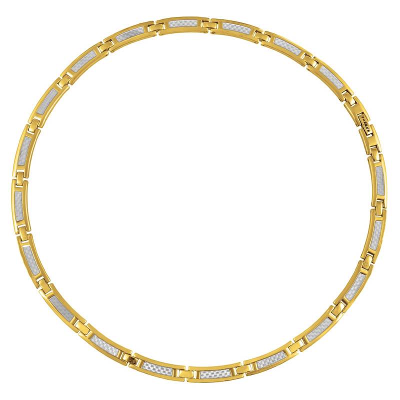 Two-Tone 316L Gold Steel Adjustable Necklace 50 cm to 51 cm - Phebus