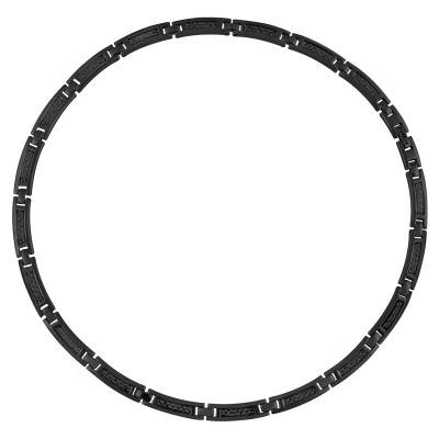 Black Steel & Carbon Adjustable Chain Necklace 50 cm to 51 cm - Phebus