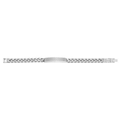 Bracelet Gourmette Habib Damier Acier, Longueur de 19,5 à 21 cm - Phebus
