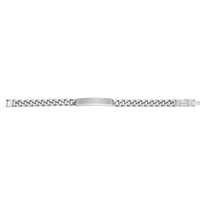 Steel Curb Chain Habib Damier Bracelet, 19.5 cm to 21 cm Long - Phebus