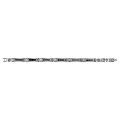 Clovis Steel & Black Carbon Bracelet, 19 cm to 20.5 cm - Phebus