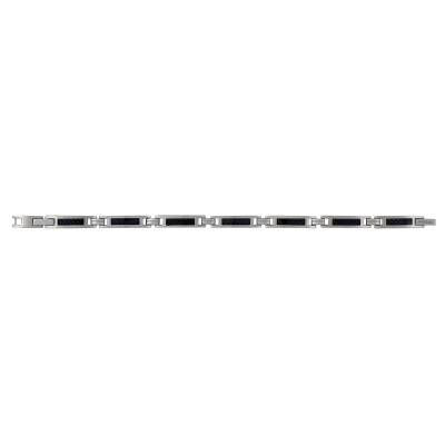 Joo Steel & Carbon Bracelet, 18.5 cm to 19.5 cm - Phebus