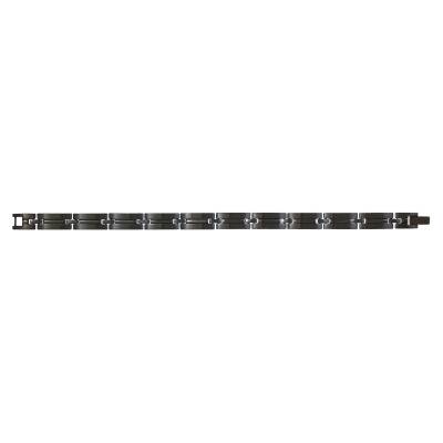 Karol Black Steel Bracelet, 19.5 cm to 21 cm - Phebus