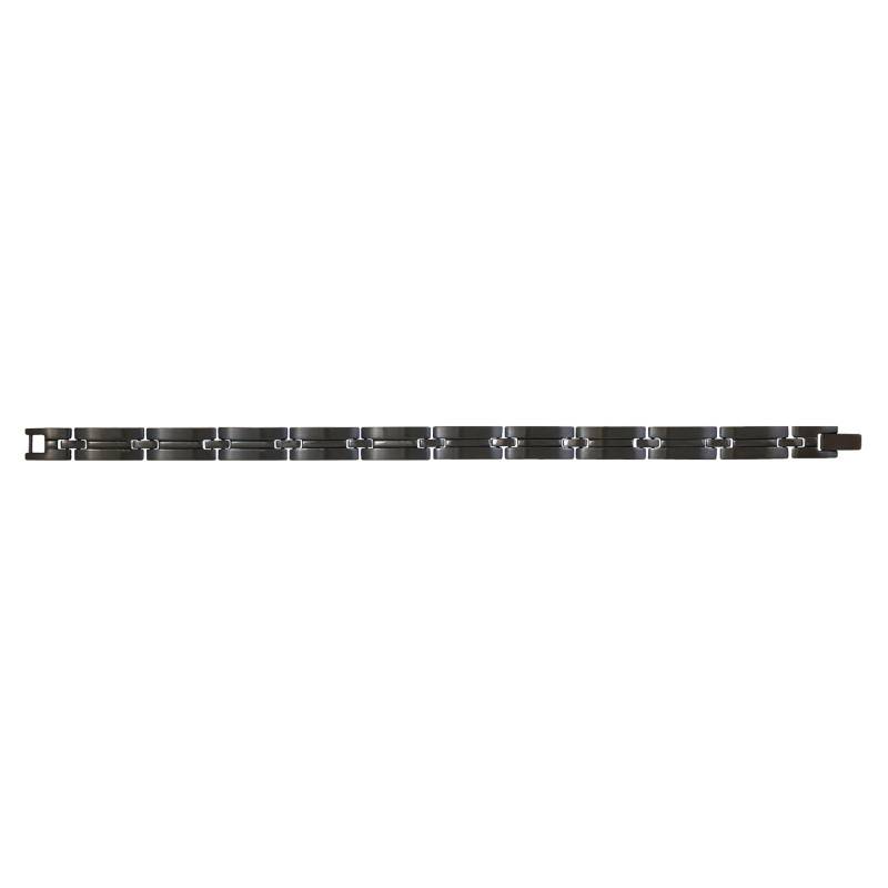 Karol Black Steel Bracelet, 19.5 cm to 21 cm - Phebus