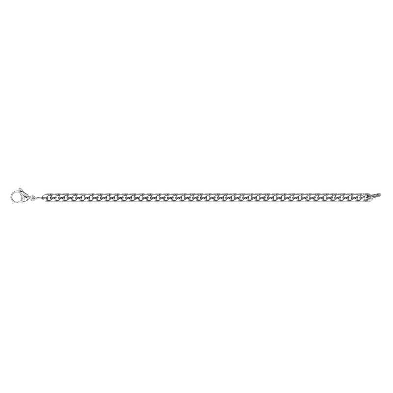 Steel Curb Chain Milo Bracelet, Length 21 cm, Width 5 mm - Phebus
