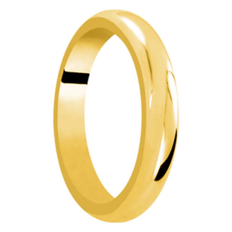 750/1000 Yellow Gold Half-Dome Comfort Wedding Ring, Width 3 mm - Ponce