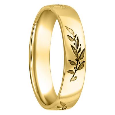 750/1000 Yellow Gold Comfort Half-Dome Sicily Wedding Ring, Width 4.00 mm - Ponce