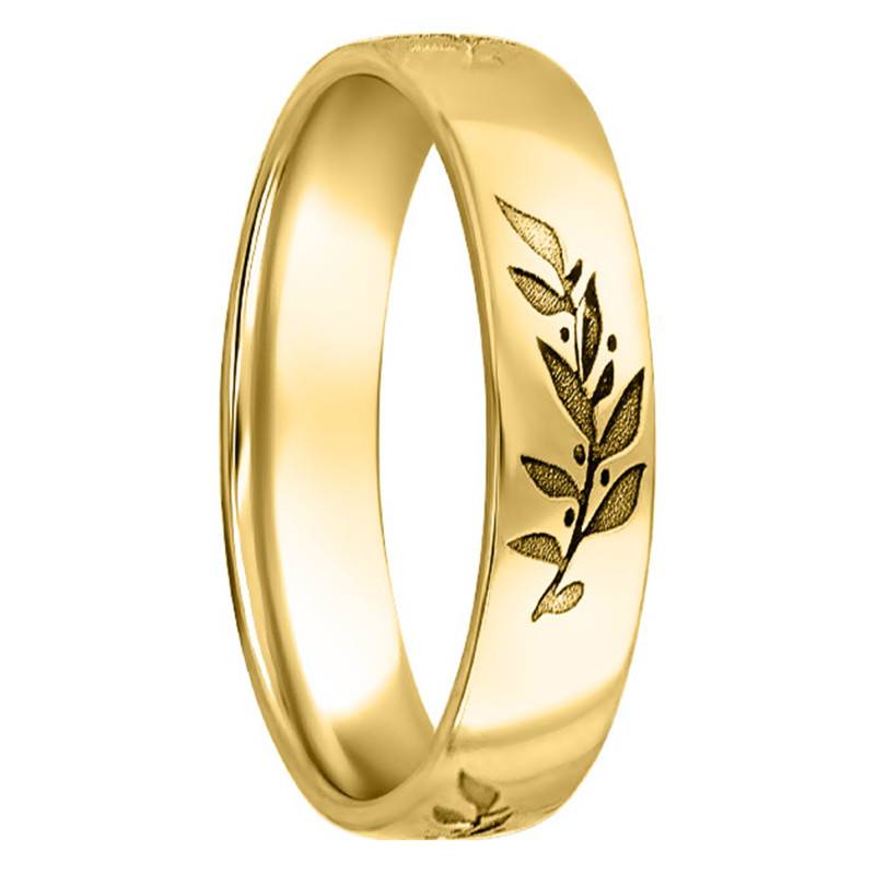 750/1000 Yellow Gold Comfort Half-Dome Sicily Wedding Ring, Width 4.00 mm - Ponce