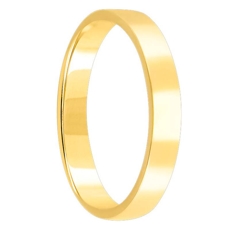 750/1000 Yellow Gold Standard Ribbon Wedding Ring, Width 3.50 mm - Ponce