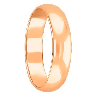 Alliance Demi-Jonc en Or Rose, Largeur 4,50 mm - Ponce