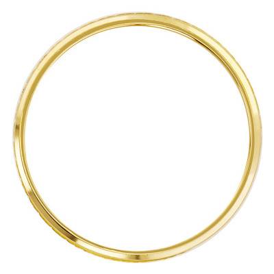 375/1000 Yellow Gold Standard Bali Wedding Ring with Diamond-Cut Groove, Width 6 mm - Ponce