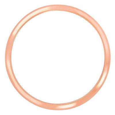 Alliance Demi-Jonc en Or Rose, Largeur 3 mm - Ponce