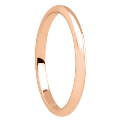 Alliance Demi-Jonc en Or Rose 750, Largeur 2,50 mm - Ponce
