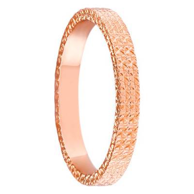 Alliance Ruban Standard Alicante Diamantée en Or Rose 750, Largeur 2,50 mm - Ponce