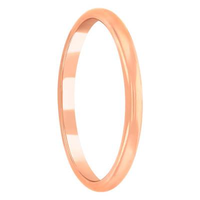 Alliance Demi-Jonc en Or Rose 750, Largeur 2 mm - Ponce
