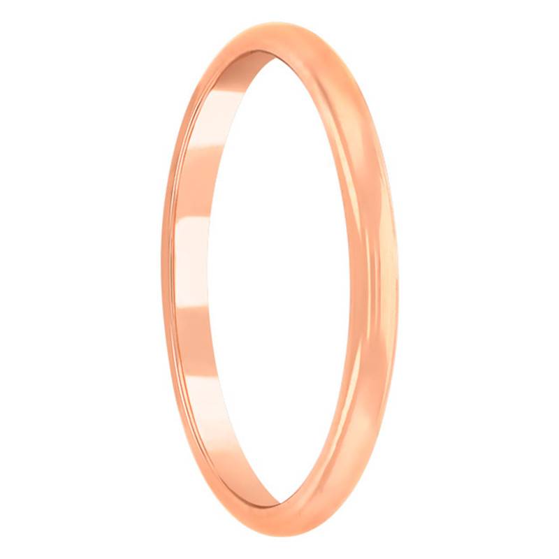 Rose Gold 750 Standard Demi-Jonc Wedding Ring, Width 2 mm - Ponce