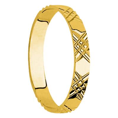 Alliance Ruban Standard Ozoir en Or Jaune 750, Largeur 2,50 mm - Ponce