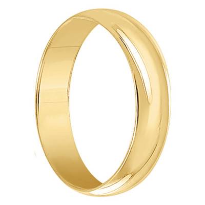 Standard Half-Round 750 Yellow Gold Wedding Ring, 5 mm Width - Ponce