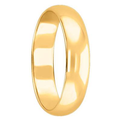 Alliance Demi-Jonc en Or Jaune 750, Largeur 4,50 mm - Ponce