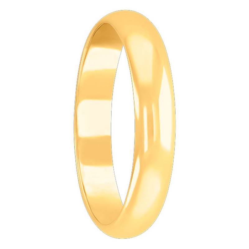 Standard Half-Round Yellow Gold Wedding Ring, 4 mm Width - Ponce