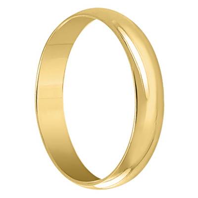 Alliance Demi-Jonc en Or Jaune 750, Largeur 3,50 mm - Ponce
