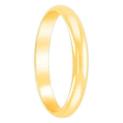 Alliance Demi-Jonc en Or Jaune 750, Largeur 3 mm - Ponce