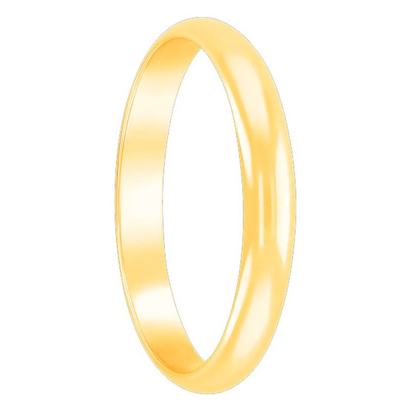 Standard Half-Round 750 Yellow Gold Wedding Ring, 3 mm Width - Ponce