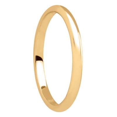 750 Yellow Gold Half-Round Wedding Band, 2,50 mm Width - Ponce