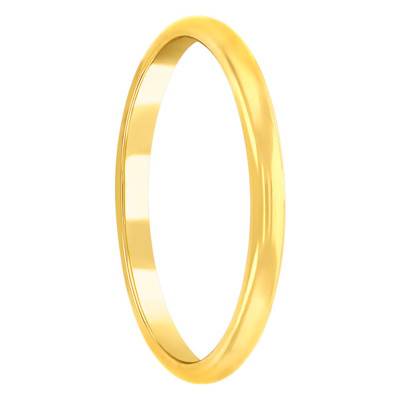 Alliance Demi-Jonc en Or Jaune 750, Largeur 2 mm - Ponce