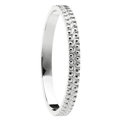 Lightweight Beaded Wedding Ring in 750/1000 White Gold, Width 2 mm - Ponce