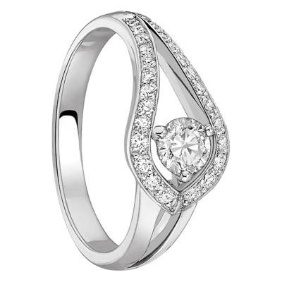 Bague Solitaire 0,20 ct Adoré Forever, Or blanc et Diamants - Ponce