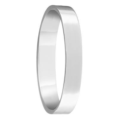 Platinum 950 Ribbon Comfort Wedding Ring 3 mm Width - Ponce