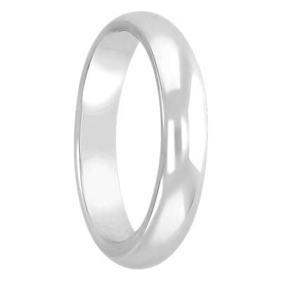 Alliance Jonc Parisien en Platine, Largeur 4,50 mm - Ponce