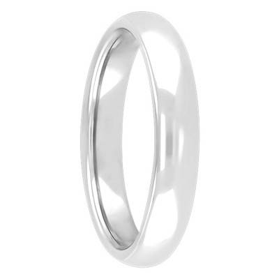 Alliance Jonc Parisien en Platine, Largeur 4 mm - Ponce