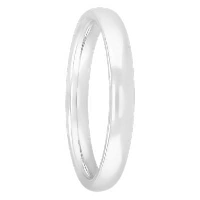 Alliance Jonc Parisien en Platine, Largeur 3,50 mm - Ponce