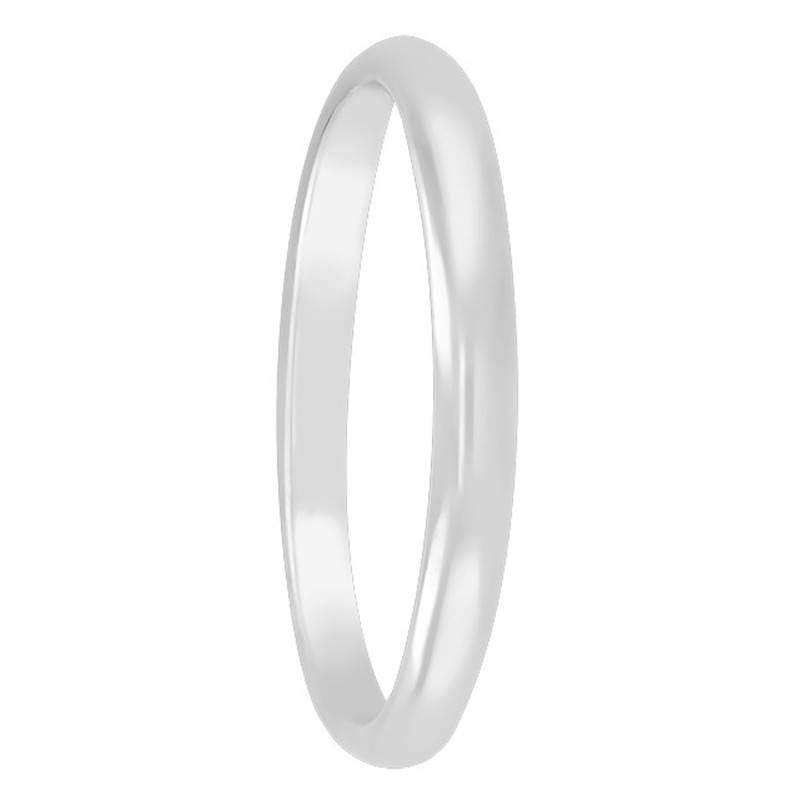 Platinum Comfort Parisian Wedding Ring, 2 mm Width - Ponce