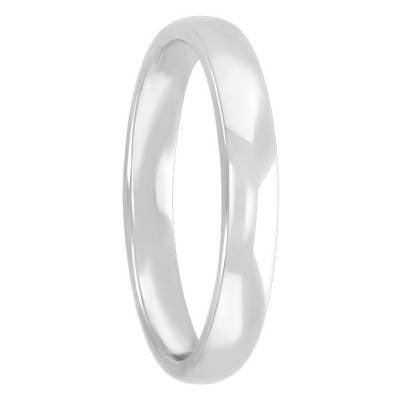 Alliance Jonc Parisien Prestige en Or Blanc 750, Largeur 3,5 mm - Ponce