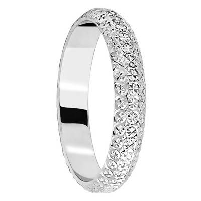 Alliance Diamanteka en Or Blanc 750, Largeur 3,50 mm - Ponce