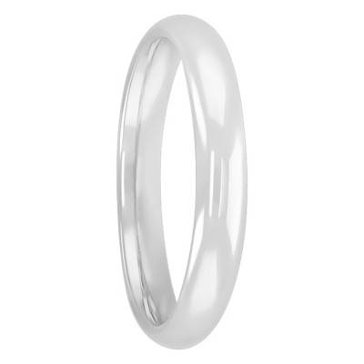 Alliance Jonc Parisien Prestige en Or Blanc 750, Largeur 3 mm - Ponce