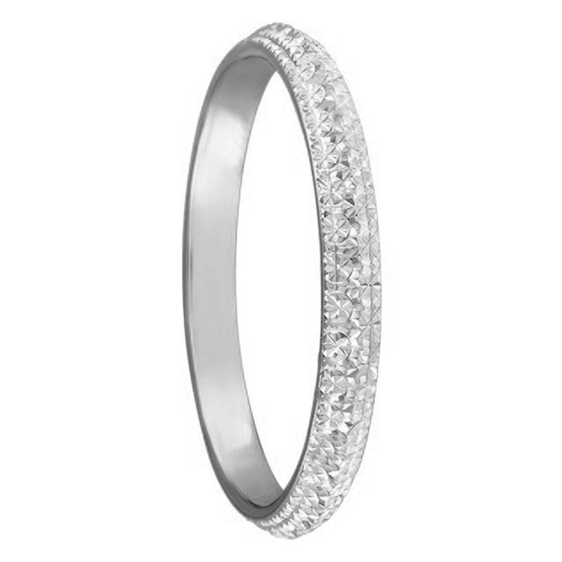 Ponce Diamanteka Half-Dome 750 White Gold Wedding Ring, Width 2,50 mm - Ponce