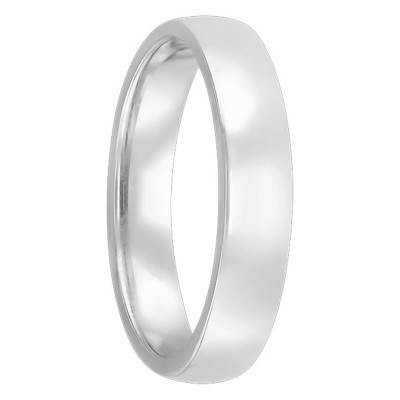 Alliance Demi-Bombée en Platine, Largeur 4,5 mm - Ponce
