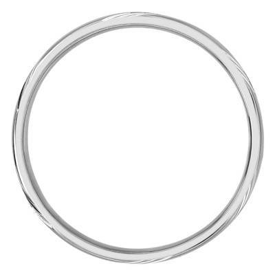 Alliance Demi-Bombée Rainurée en Platine, Largeur 3 mm - Ponce