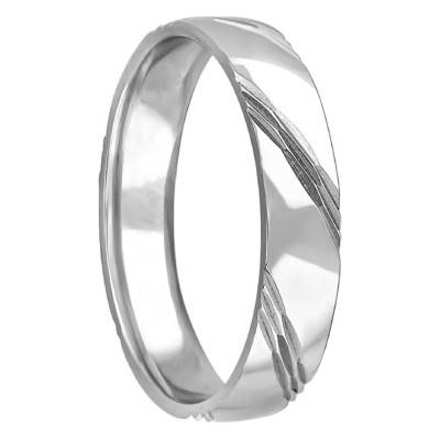 Alliance Chartres en Platine, Largeur 4 mm - Ponce
