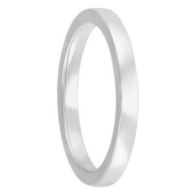Alliance Demi-Bombée en Platine, Largeur de 2,5 mm - Ponce
