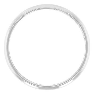 Alliance Demi-Bombé en Platine, Largeur 2 mm - Ponce