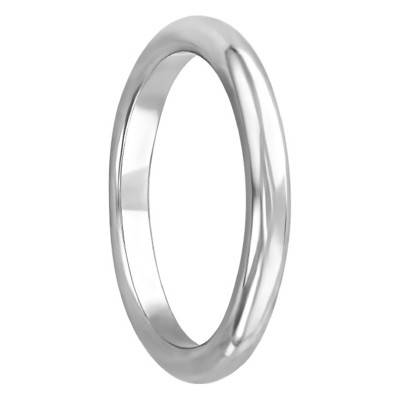 Alliance Demi-Bombé en Platine, Largeur 2,5 mm - Ponce