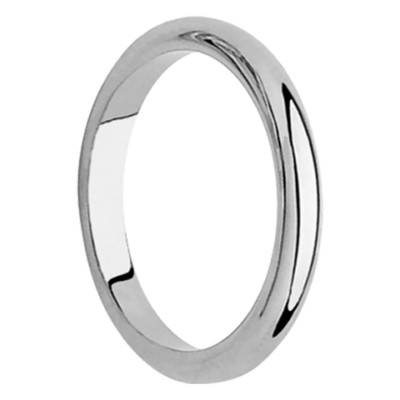 Alliance Demi-Bombé en Platine, Largeur 3 mm - Ponce