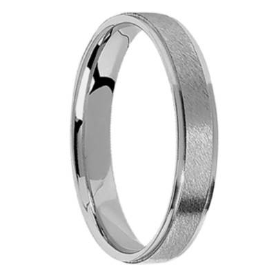 Alliance Ruban Superposée en Or Blanc 750, Largeur 4 mm - Ponce
