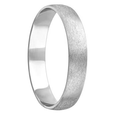 Alliance Ruban Standard Charmes en Or Blanc 750, Largeur 4 mm - Ponce